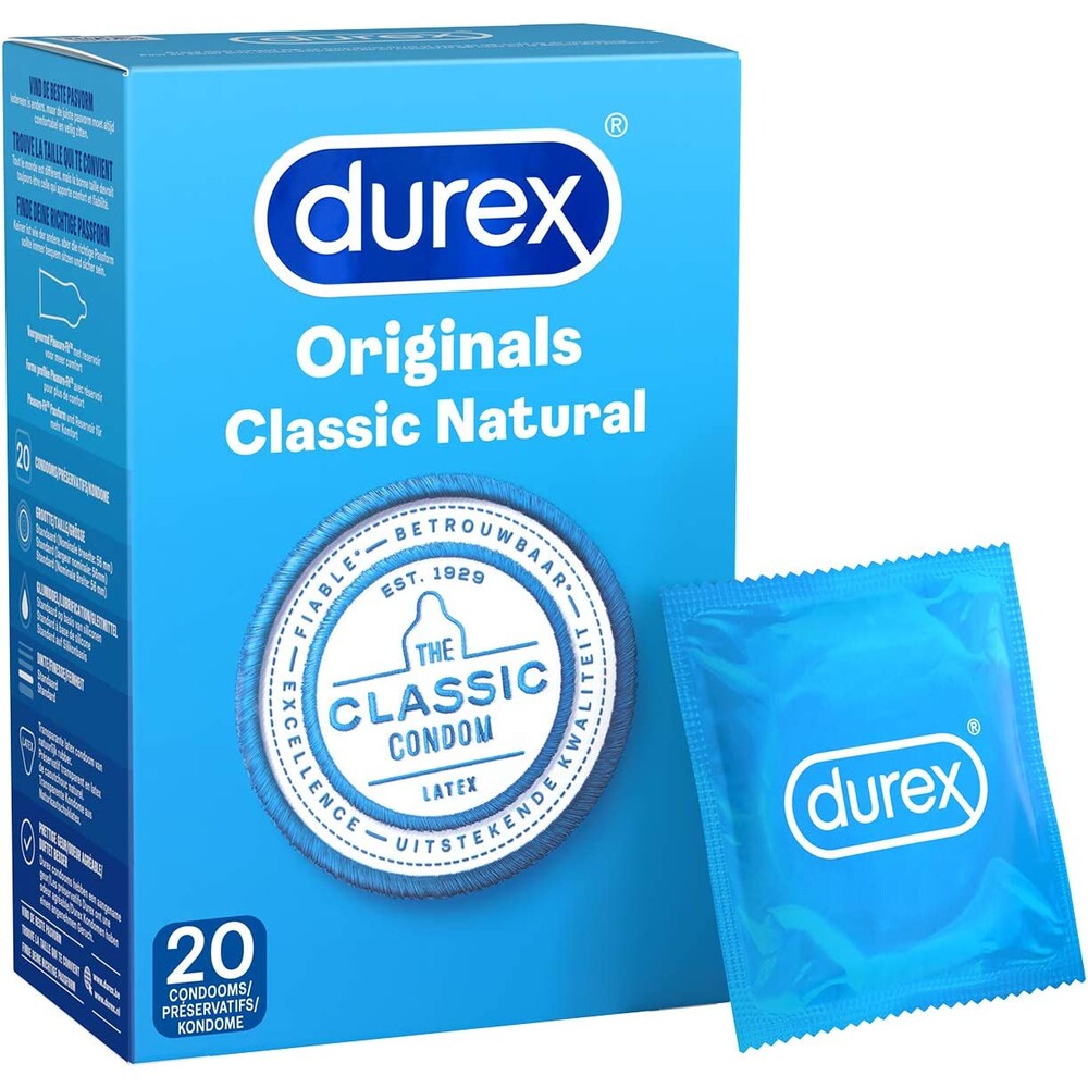 Durex Originals Classic Natural Condoms 20 Pack - Peaches & Cream