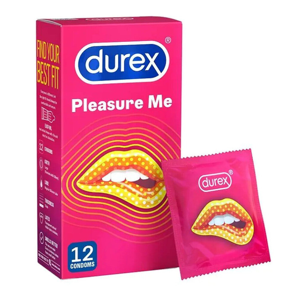 Durex Pleasure Me Ribbed And Dotted Condoms 12 Pack - Peaches & Cream