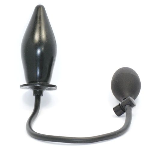 Pump N Play Black Inflatable Butt Plug - Peaches & Cream