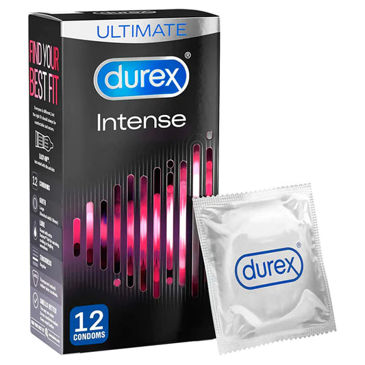 Durex Intense Ribbed And Dotted Condoms 12 Pack - Peaches & Cream