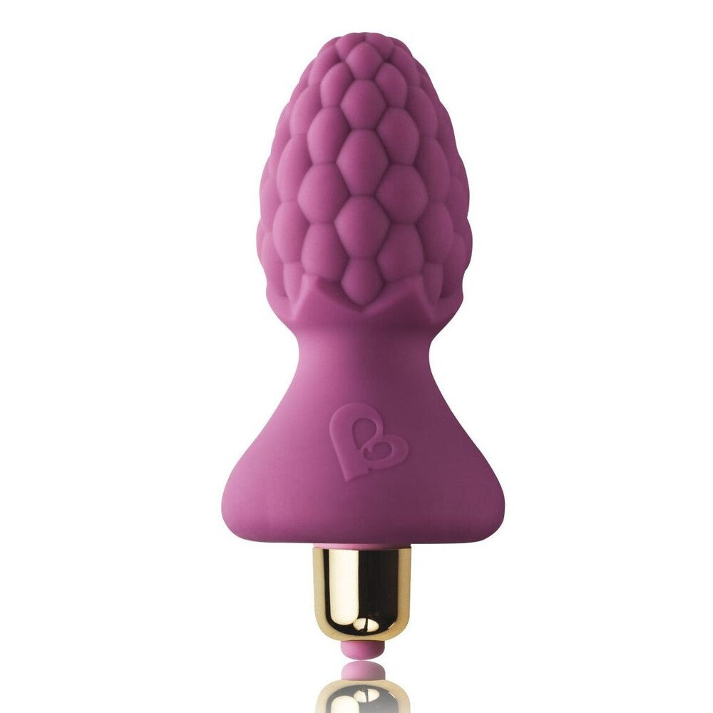 Rocks Off 7 Speed AssBerries Raspberry Butt Plug - Peaches & Cream