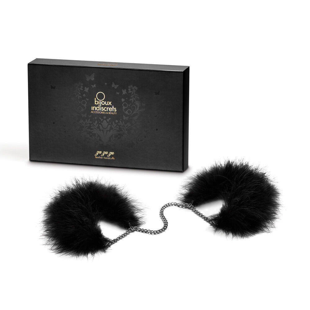 Bijoux Indiscrets Za Za Zu Feather Handcuffs - Peaches & Cream