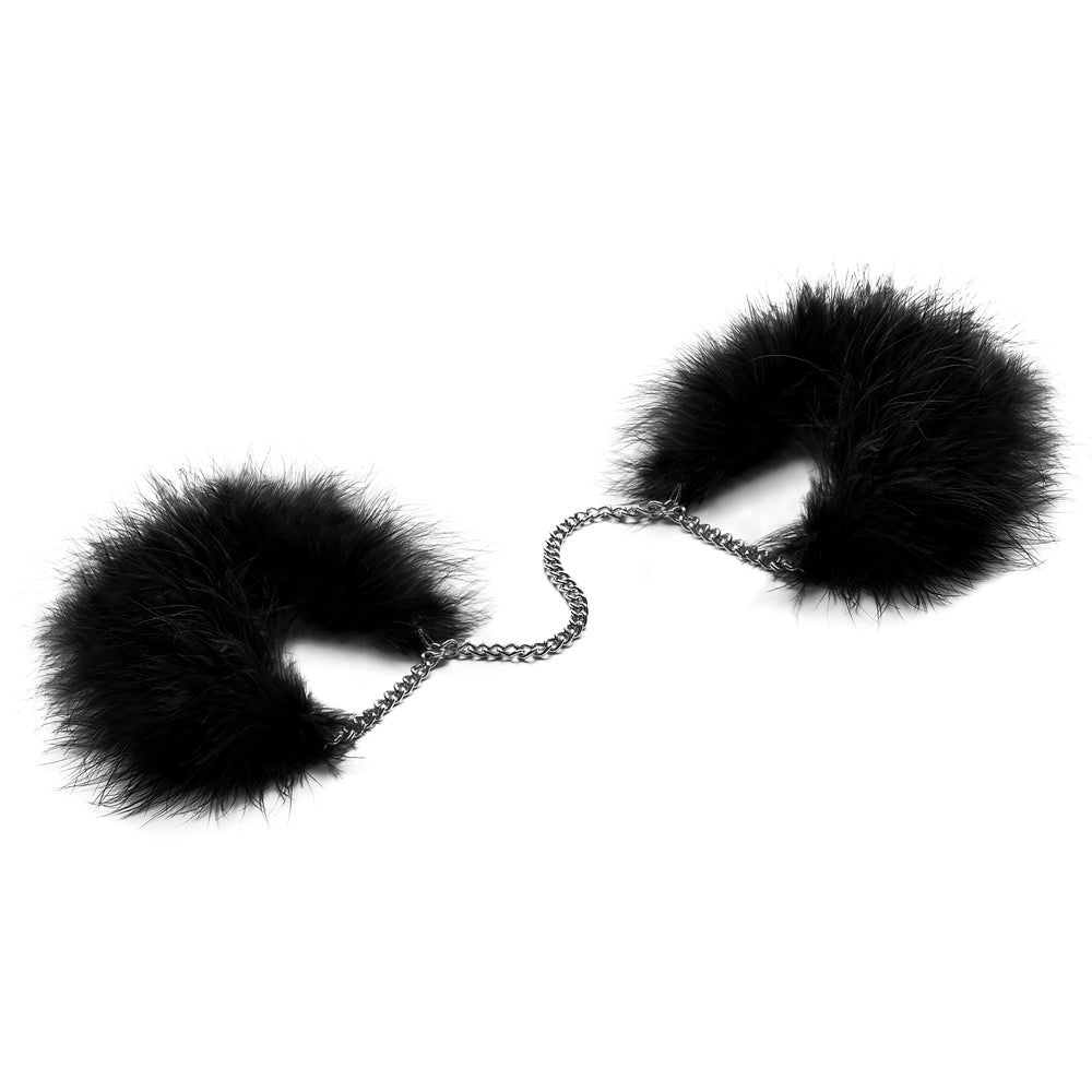 Bijoux Indiscrets Za Za Zu Feather Handcuffs - Peaches & Cream