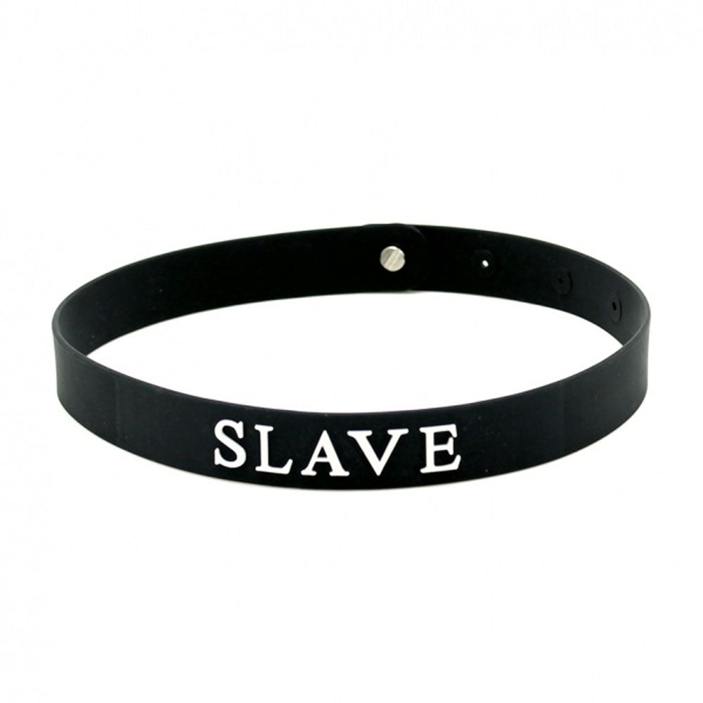 Black Silicone Slave Collar - Peaches & Cream