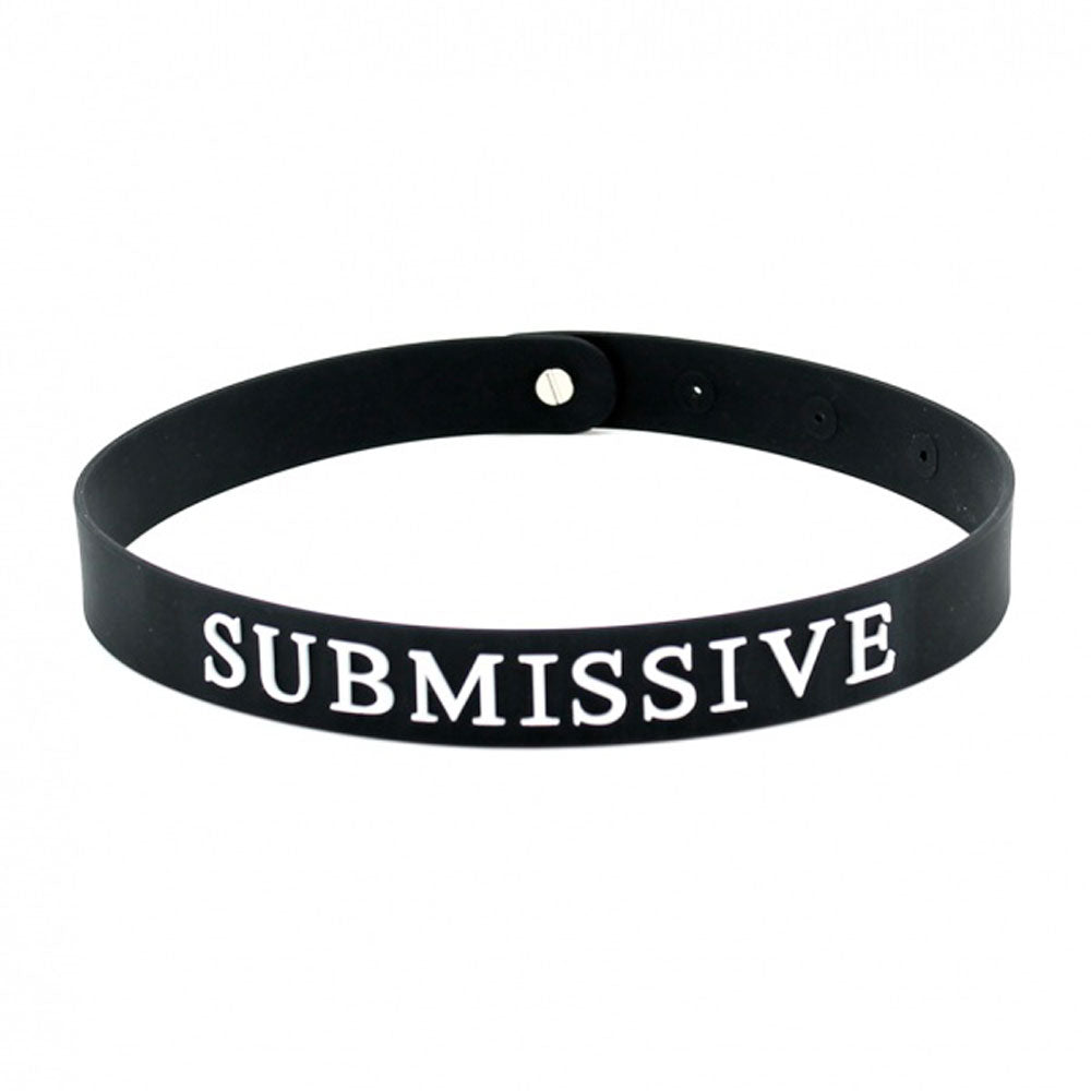 Black Silicone Submissive Collar - Peaches & Cream