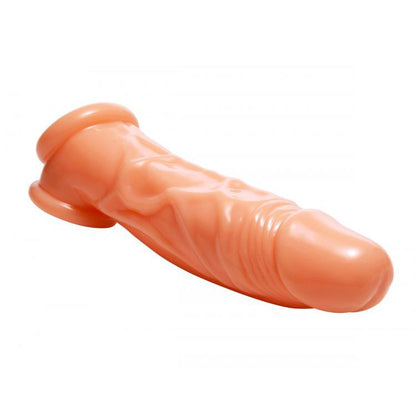 Realistic Flesh Penis Enhancer and Ball Stretcher 8 Inches - Peaches & Cream