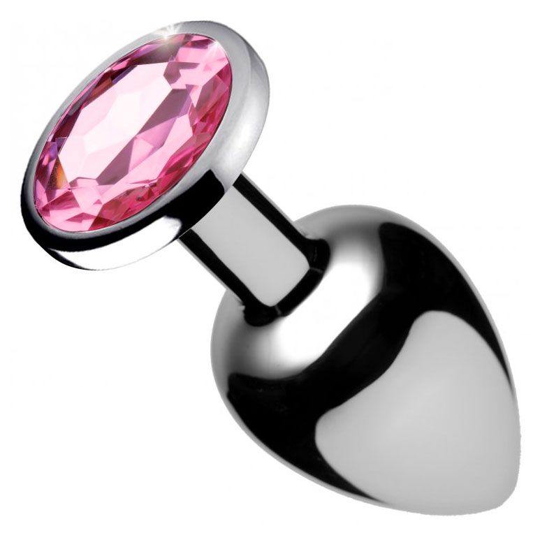 Booty Sparks Pink Gem Medium Anal Plug - Peaches & Cream