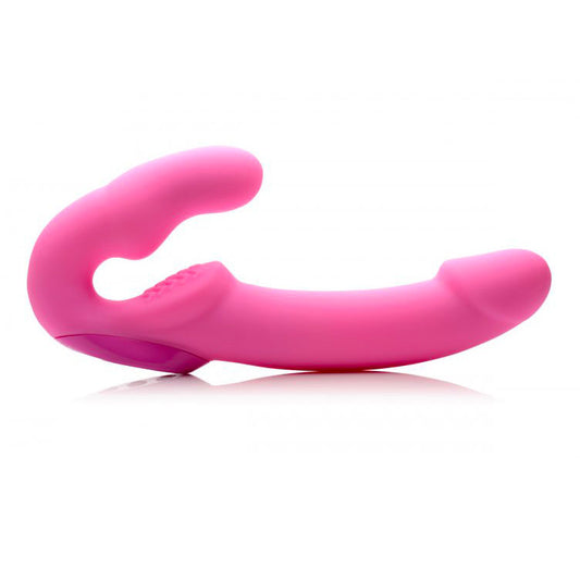 Strap U Urge Rechargeable Vibrating Strapless Strap On With Remo - Peaches & Cream