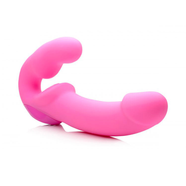 Strap U Urge Rechargeable Vibrating Strapless Strap On With Remo - Peaches & Cream