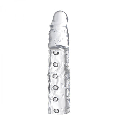 Size Matters 3 Inch Clear Penis Enhancer Sleeve - Peaches & Cream