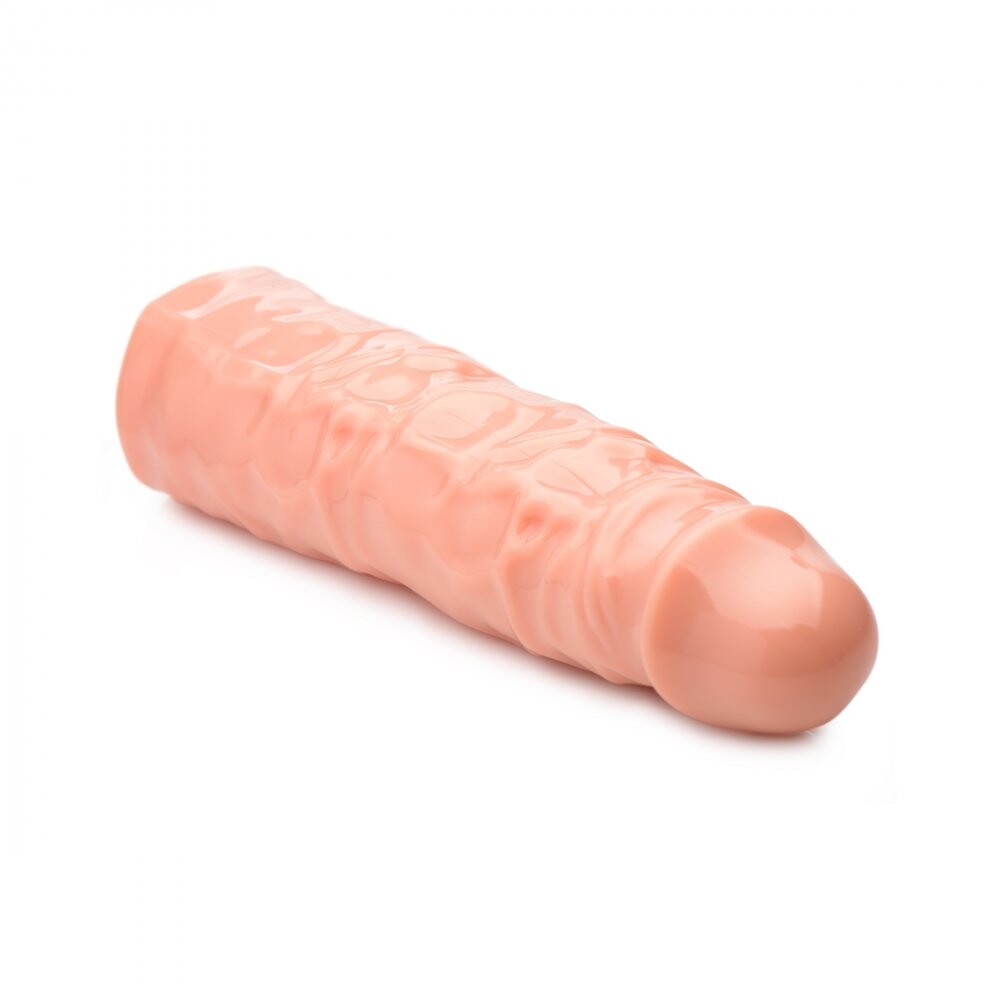 Size Matters 3 Inch Flesh Penis Enhancer Sleeve - Peaches & Cream