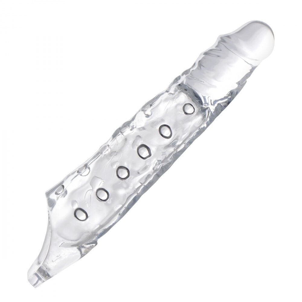 Size Matters 3 Inch Clear Penis Extender Sleeve - Peaches & Cream