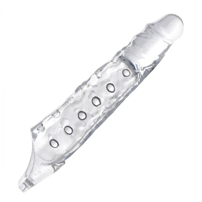 Size Matters 3 Inch Clear Penis Extender Sleeve - Peaches & Cream