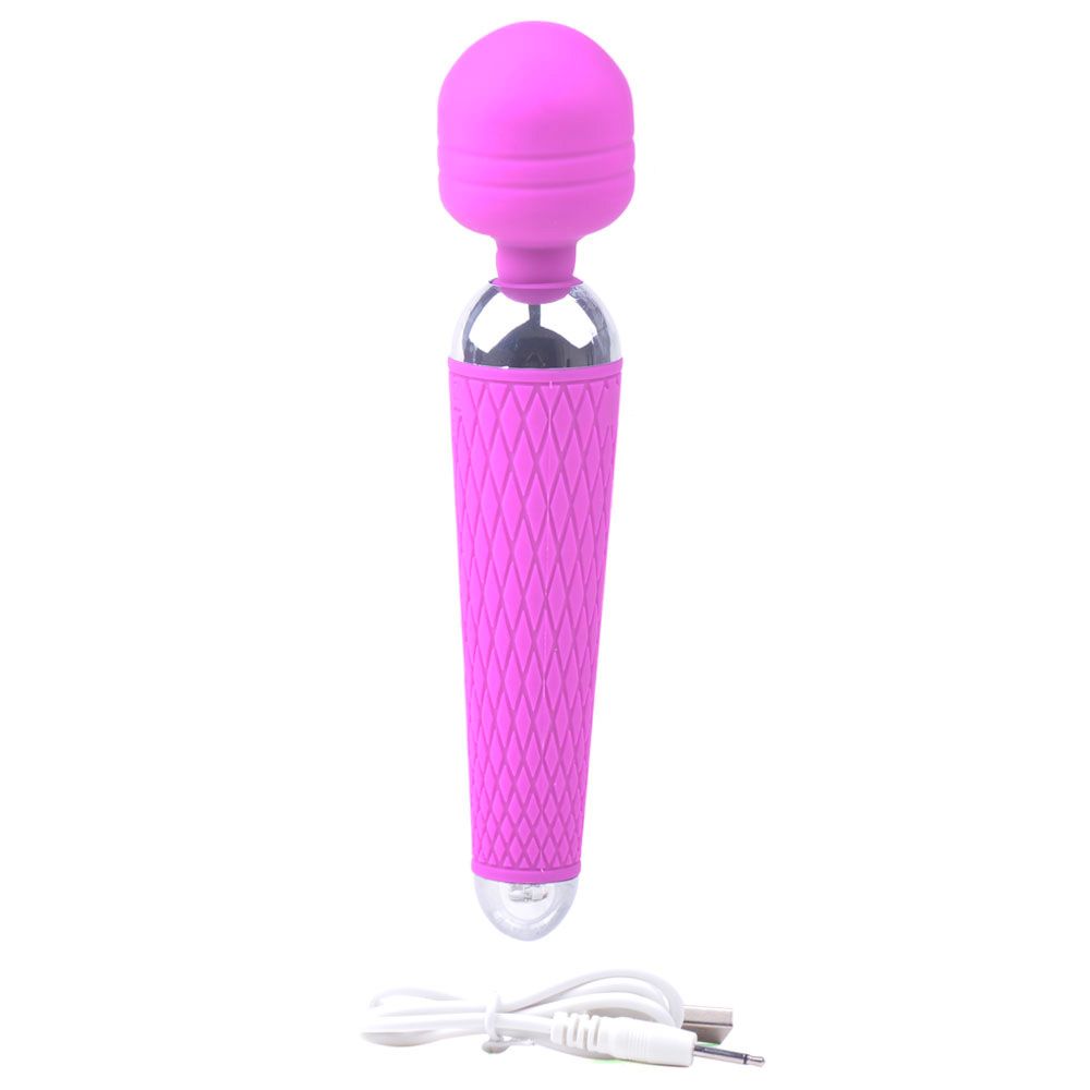 10 Speed Purple Rechargeable Magic Wand - Peaches & Cream