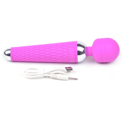 10 Speed Purple Rechargeable Magic Wand - Peaches & Cream