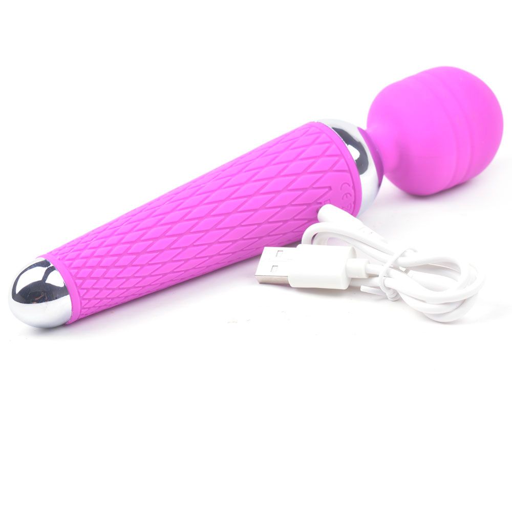 10 Speed Purple Rechargeable Magic Wand - Peaches & Cream