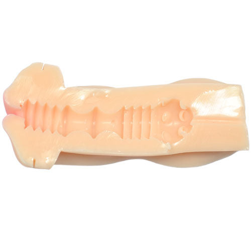 Portable Masturbator With Mouth Opening - Peaches & Cream