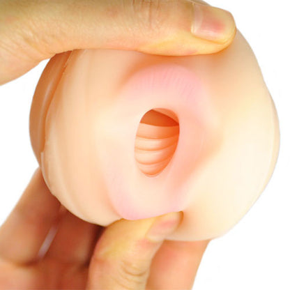 Portable Masturbator With Mouth Opening - Peaches & Cream