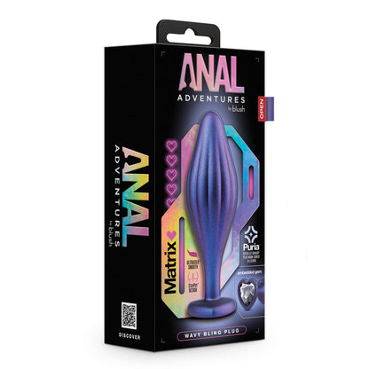 Anal Adventures Matrix Wavy Bling Butt Plug - Peaches & Cream