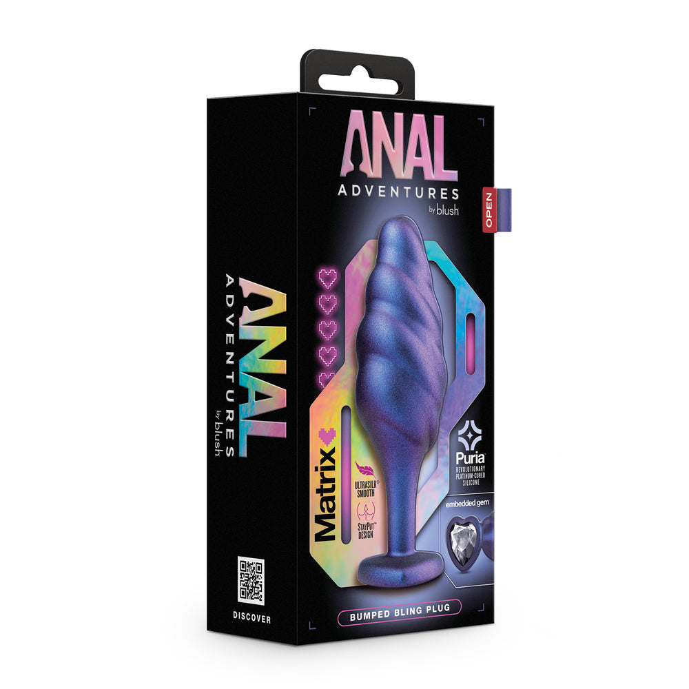 Anal Adventures Matrix Bumped Bling Butt Plug - Peaches & Cream