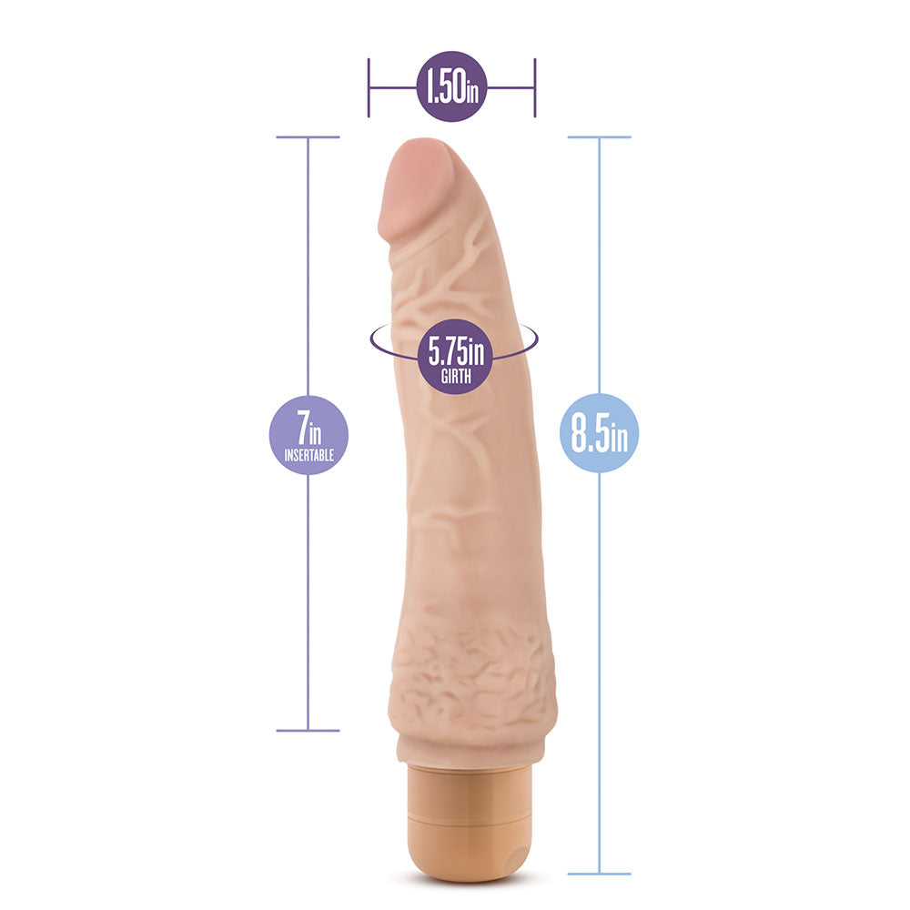 Dr. Skin Cock Vibe 7 Vibrating Cock 8.5 Inches - Peaches & Cream