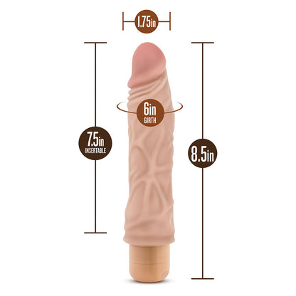 Dr. Skin Cock Vibe 10 Vibrating Dildo 8.5 Inches - Peaches & Cream