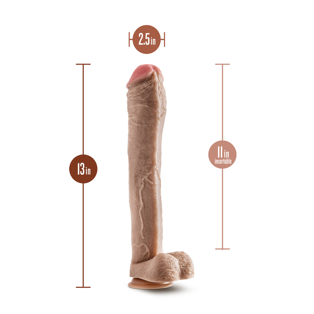 Dr. Skin Mr. Ed 13 Inch Dildo With Balls - Peaches & Cream