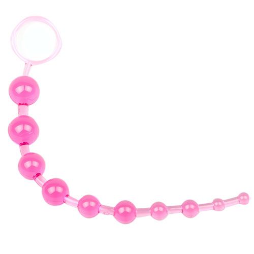 Pink Chain Of 10 Anal Beads - Peaches & Cream