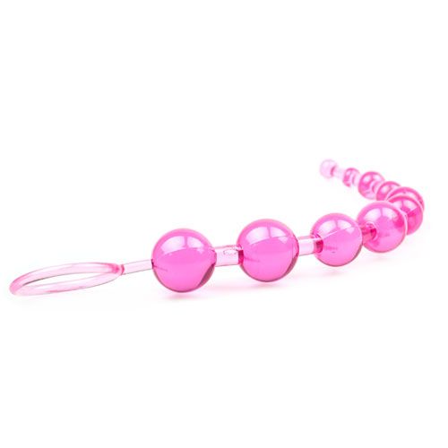 Pink Chain Of 10 Anal Beads - Peaches & Cream