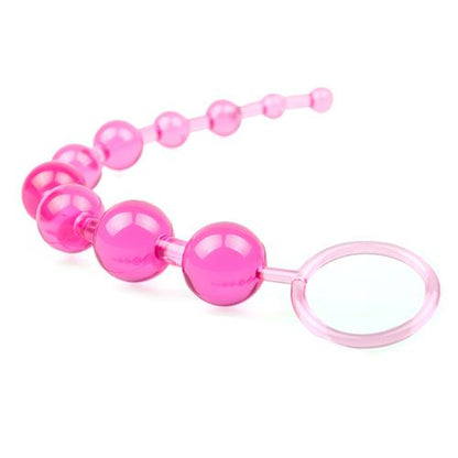 Pink Chain Of 10 Anal Beads - Peaches & Cream