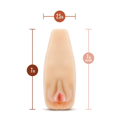 M Elite Soft and Wet Natasha Self Lubricating Masturbator - Peaches & Cream