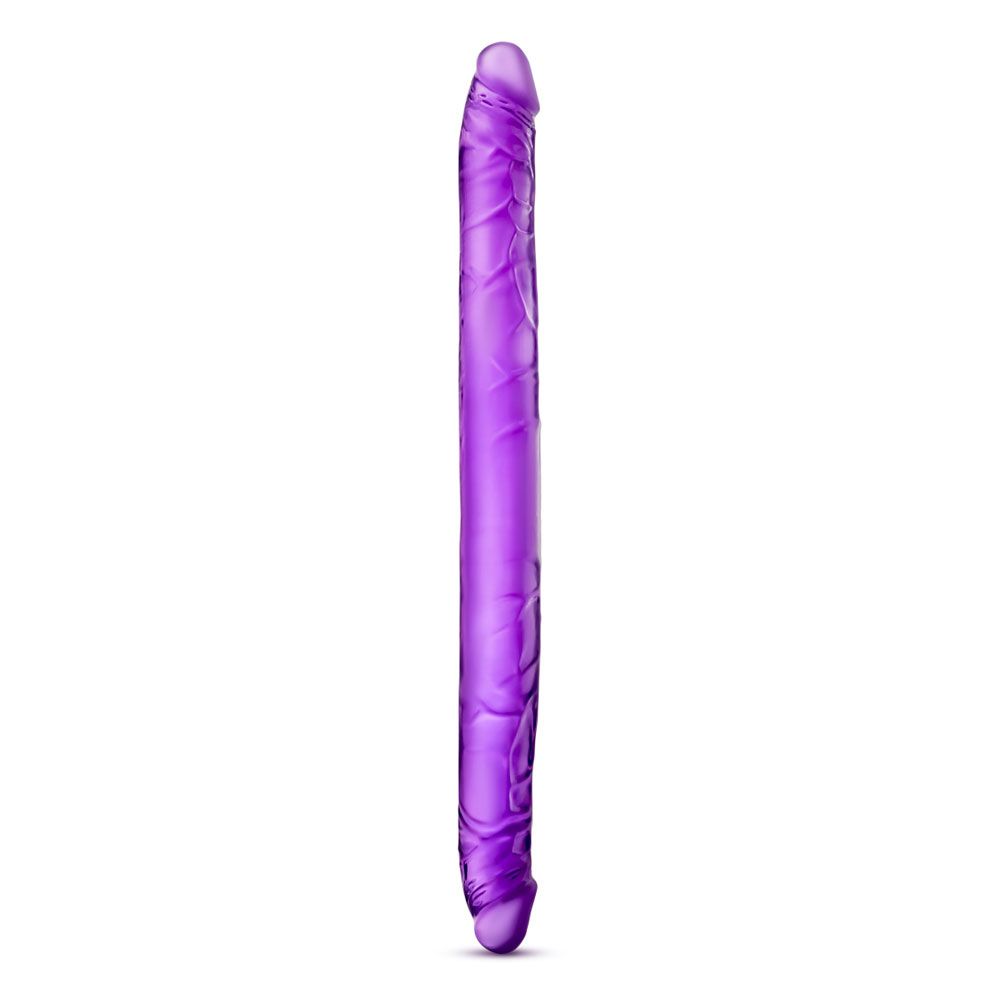 B Yours 16 Inch Purple Double Dildo - Peaches & Cream