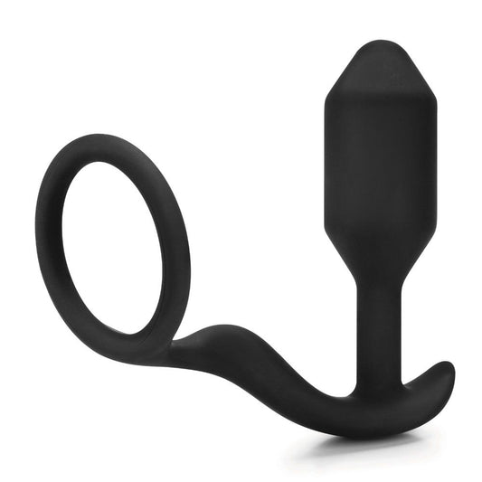 bVibe Snug And Tug Anal Plug And Cock Ring - Peaches & Cream