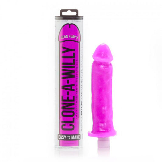 Clone A Willy Neon Purple Silicone Vibrator - Peaches & Cream