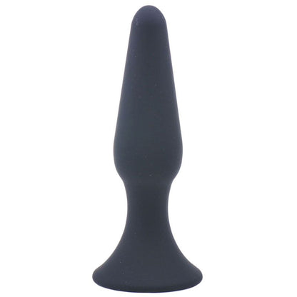 Medium Classic Black Silicone Butt Plug - Peaches & Cream