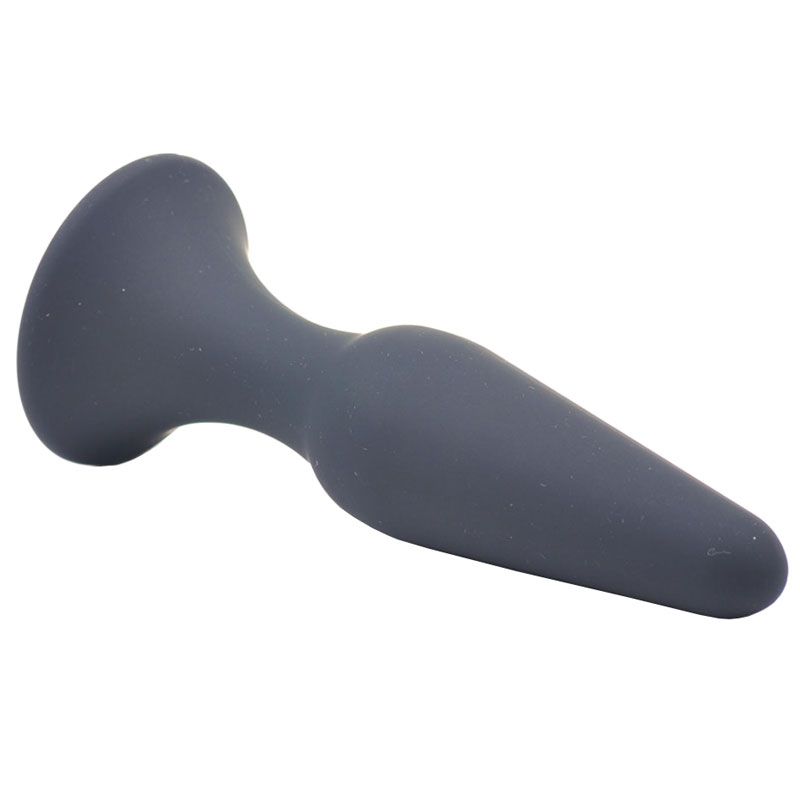 Medium Classic Black Silicone Butt Plug - Peaches & Cream