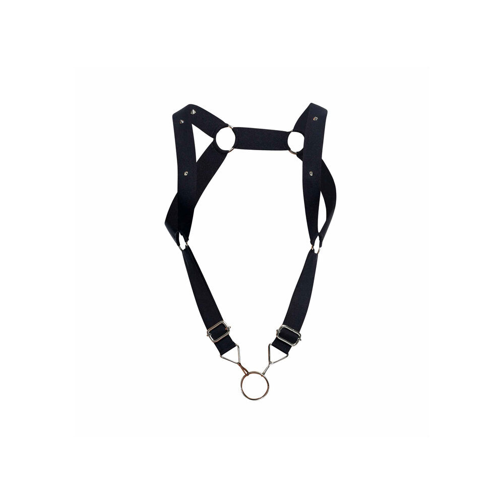 Male Basics Dngeon Straight Back Harness With Cockring - Peaches & Cream