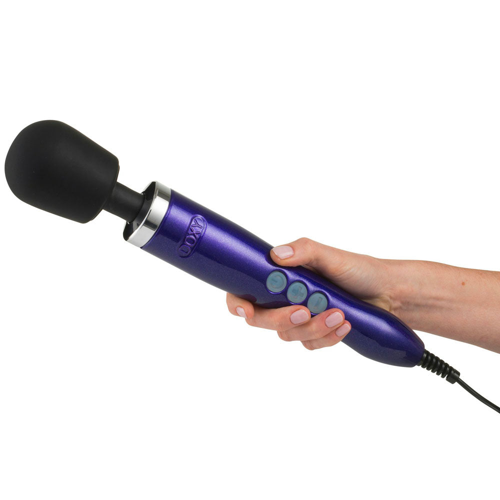 Doxy Die Cast Wand Massager PURPLE UK Plug - Peaches & Cream