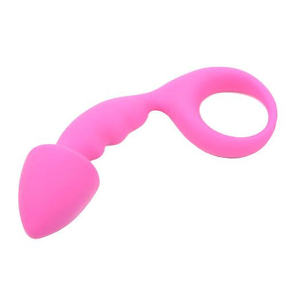 Pink Silicone Curved Comfort Butt Plug - Peaches & Cream