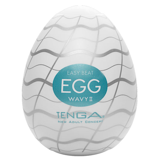 Tenga Wavy 2 Egg Masturbator - Peaches & Cream