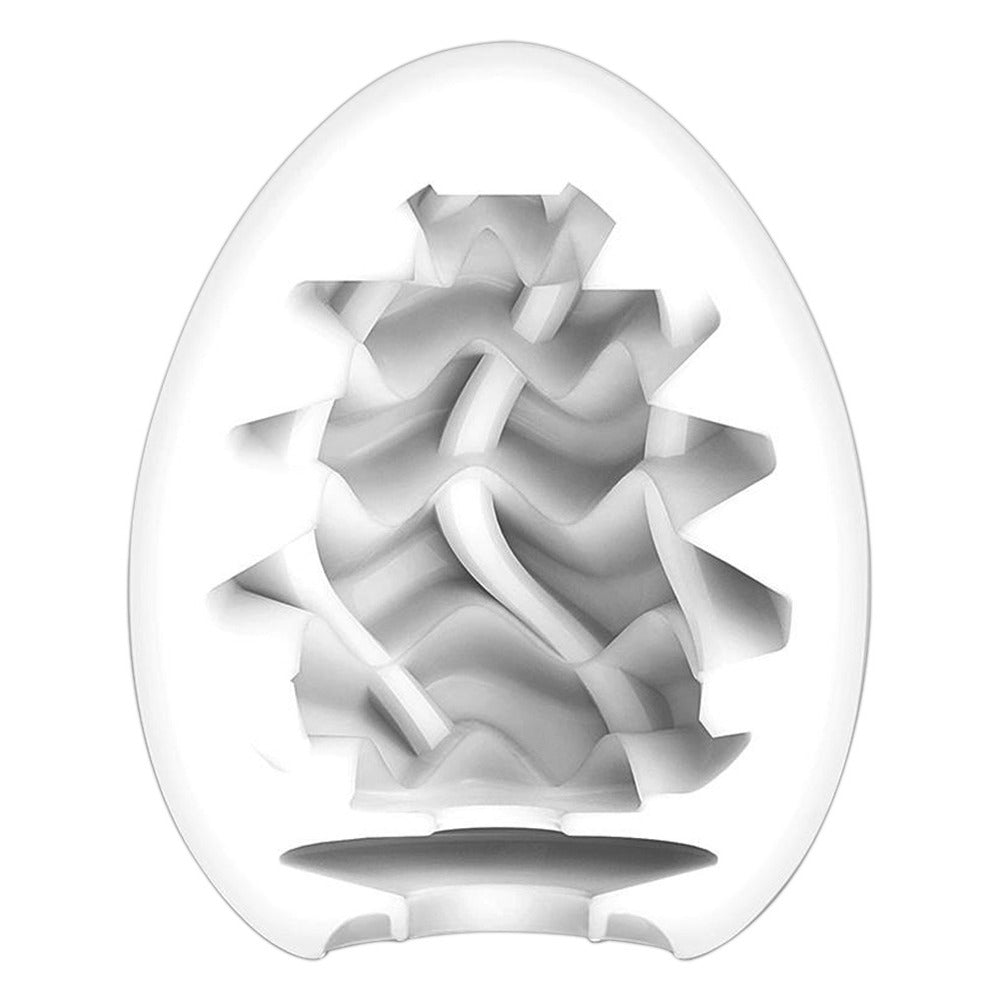 Tenga Wavy 2 Egg Masturbator - Peaches & Cream