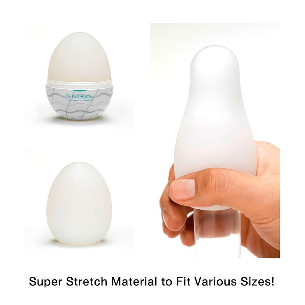 Tenga Wavy 2 Egg Masturbator - Peaches & Cream