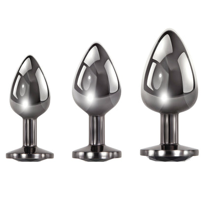 Evolved Black Gem Anal Plug Set - Peaches & Cream