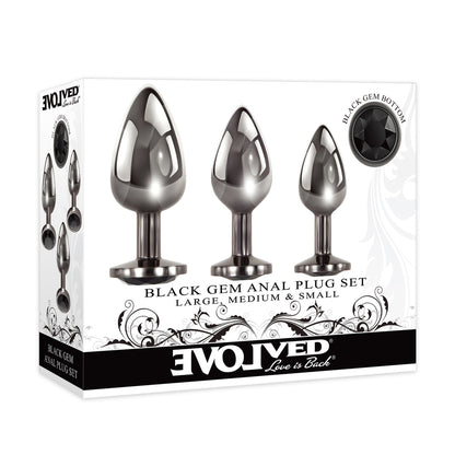 Evolved Black Gem Anal Plug Set - Peaches & Cream