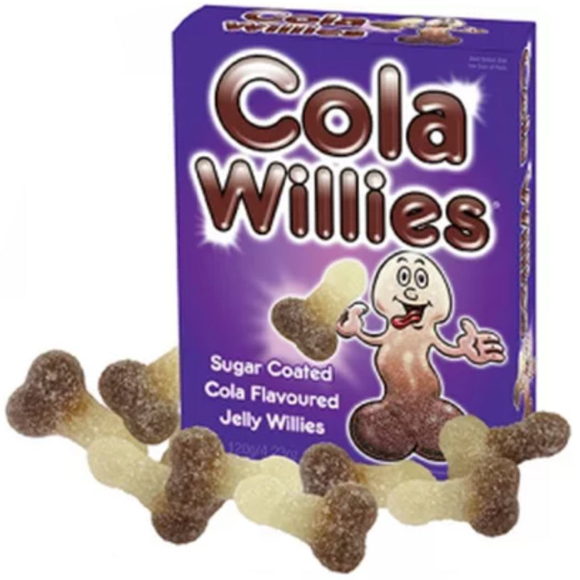 Sugar Coated Cola Flavoured Jelly Willies - Peaches & Cream