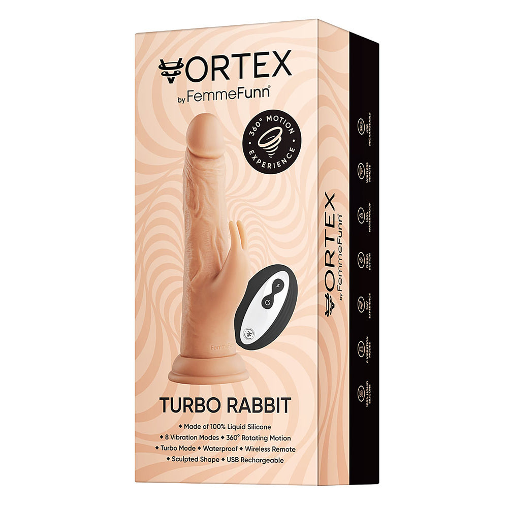 FemmeFunn Vortex Wireless Turbo Rabbit Vibe - Peaches & Cream