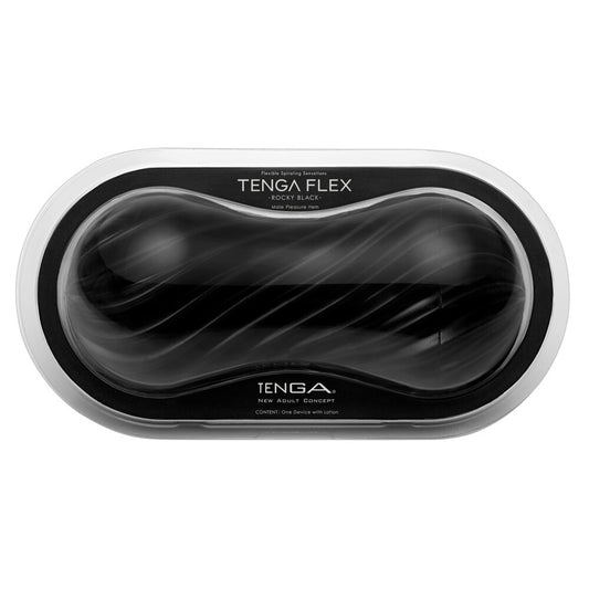 Tenga Flex Rocky Black Masturbator - Peaches & Cream