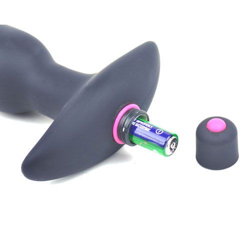 Silicone Butt Plug With Vibrating Bullet - Peaches & Cream