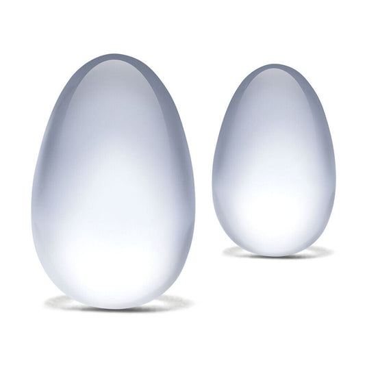 Glass Yoni Eggs 2 Piece Set - Peaches & Cream