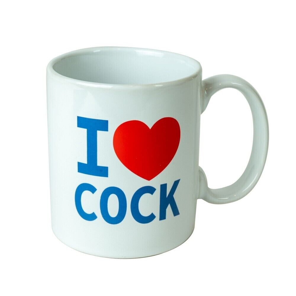 White I Love Cock Mug - Peaches & Cream